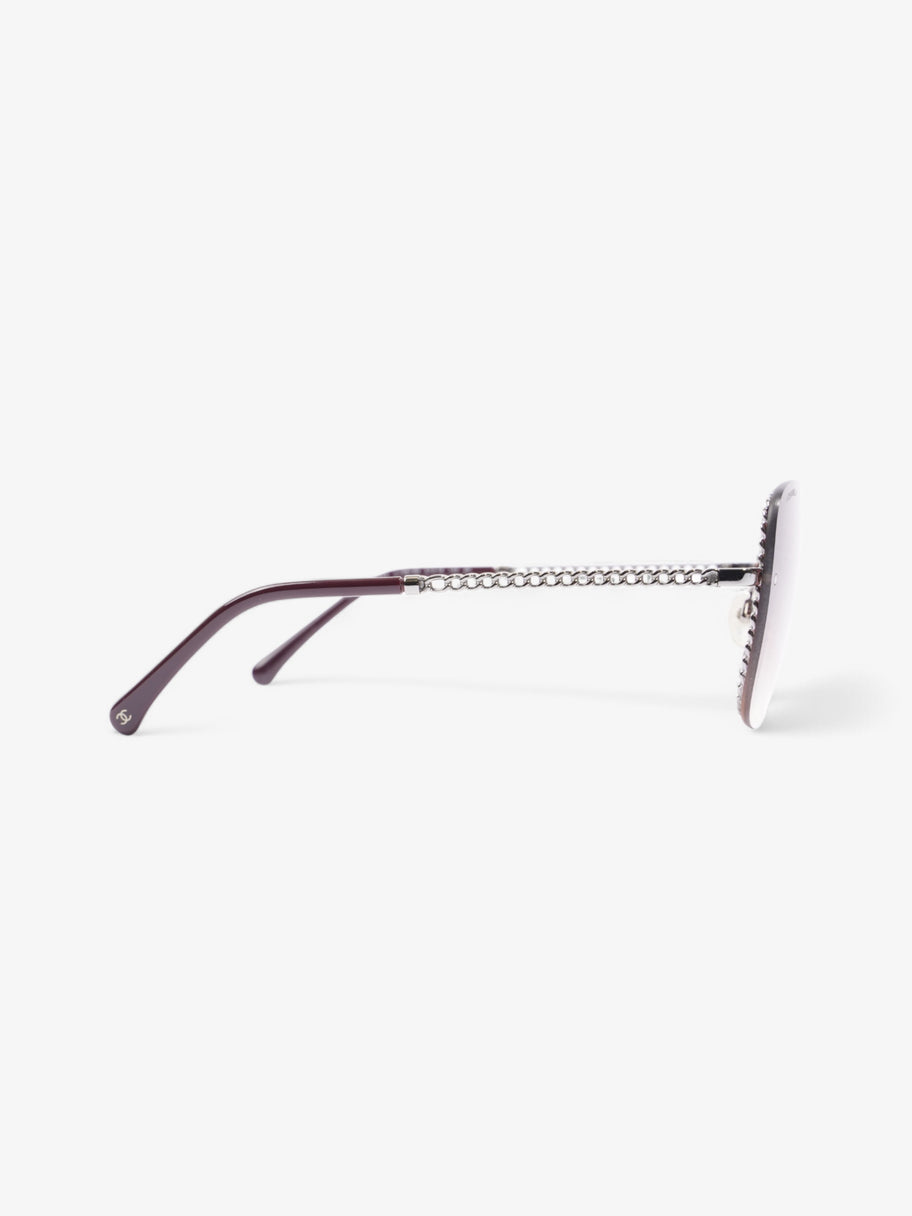 Chanel Square Sunglasses Purple Base Metal 140mm Image 4