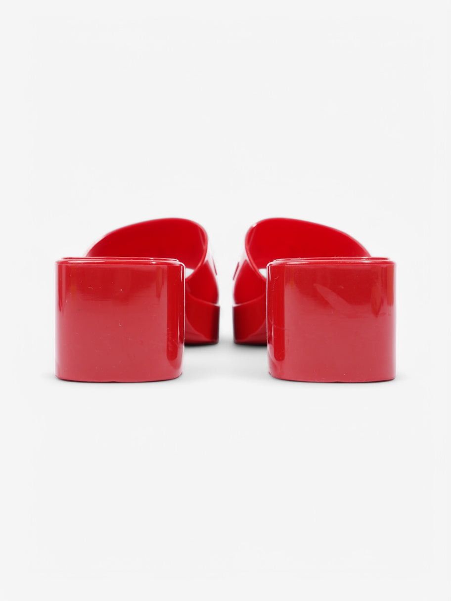 Gucci Gucci Logo Embossed Sandals 50 Red Rubber EU 37 UK 4 Image 6