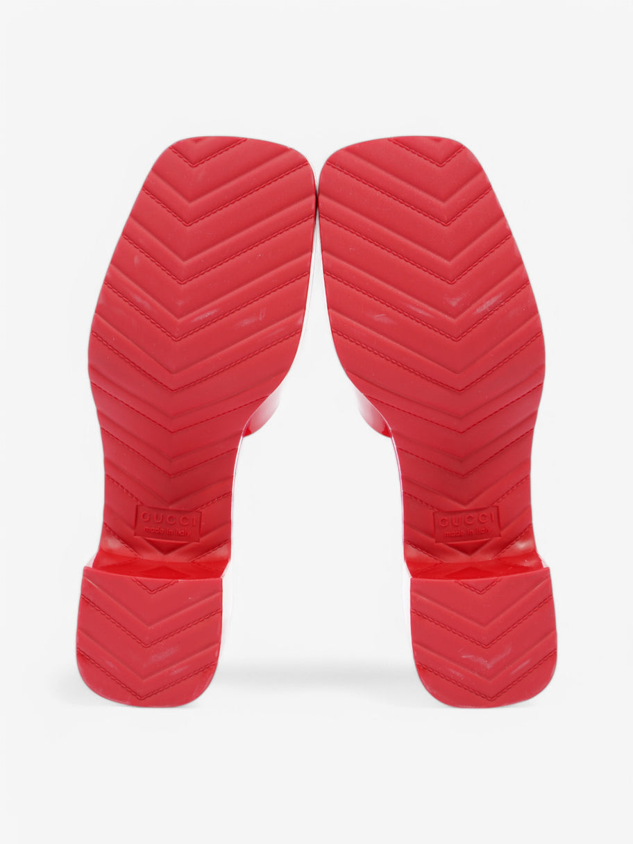 Gucci Gucci Logo Embossed Sandals 50 Red Rubber EU 37 UK 4 Image 7