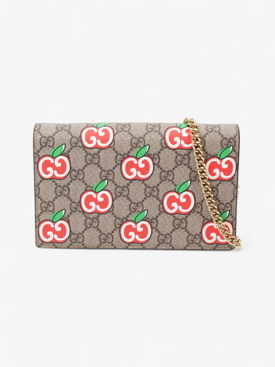 Gucci Monogram Apple Chain Wallet GG Supreme / Red / Green Canvas Image 1