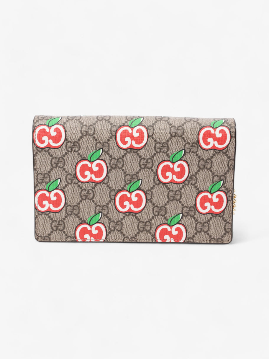 Gucci Monogram Apple Chain Wallet GG Supreme / Red / Green Canvas Image 4