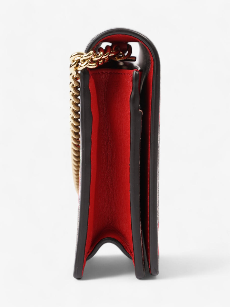 Gucci Monogram Apple Chain Wallet GG Supreme / Red / Green Canvas Image 5