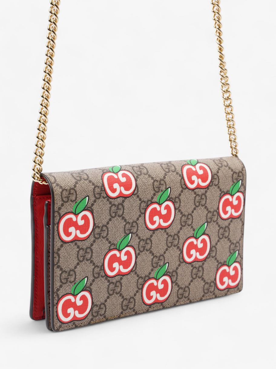 Gucci Monogram Apple Chain Wallet GG Supreme / Red / Green Canvas Image 7