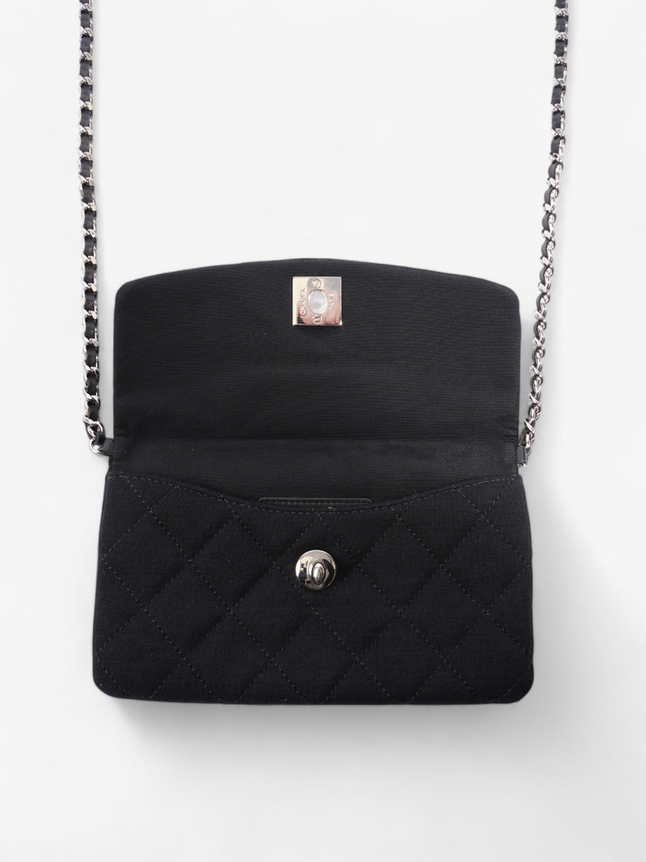 Chanel CC Flap Bag Black Cotton Mini Image 7