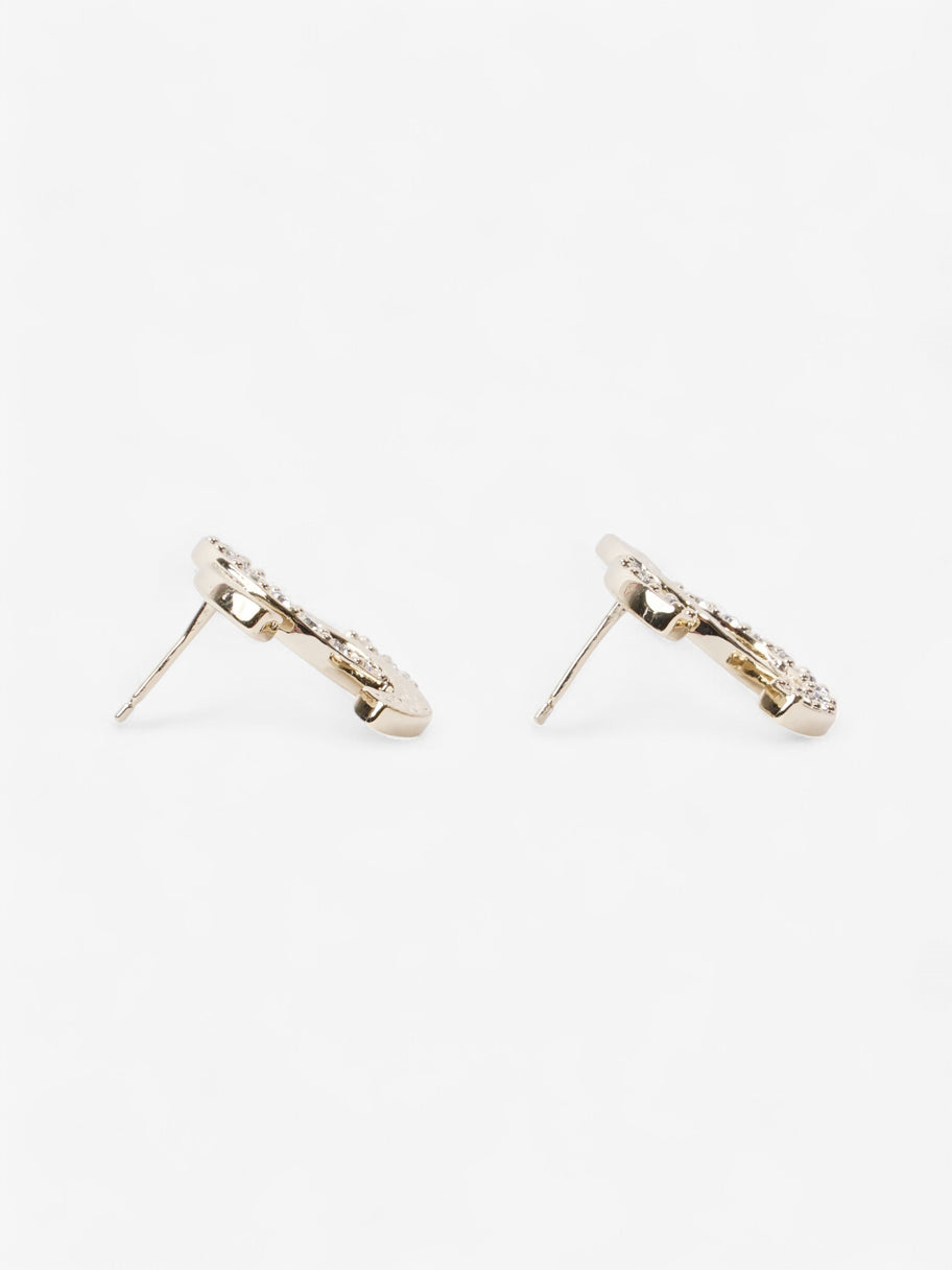 Chanel CC Logo Studs Light Gold / White Base Metal Image 3