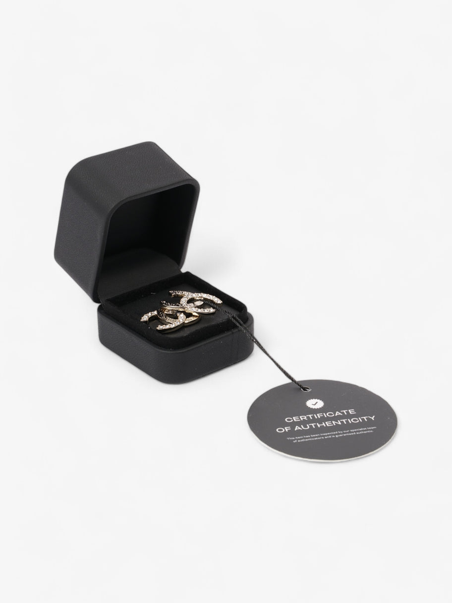 Chanel CC Logo Studs Light Gold / White Base Metal Image 5