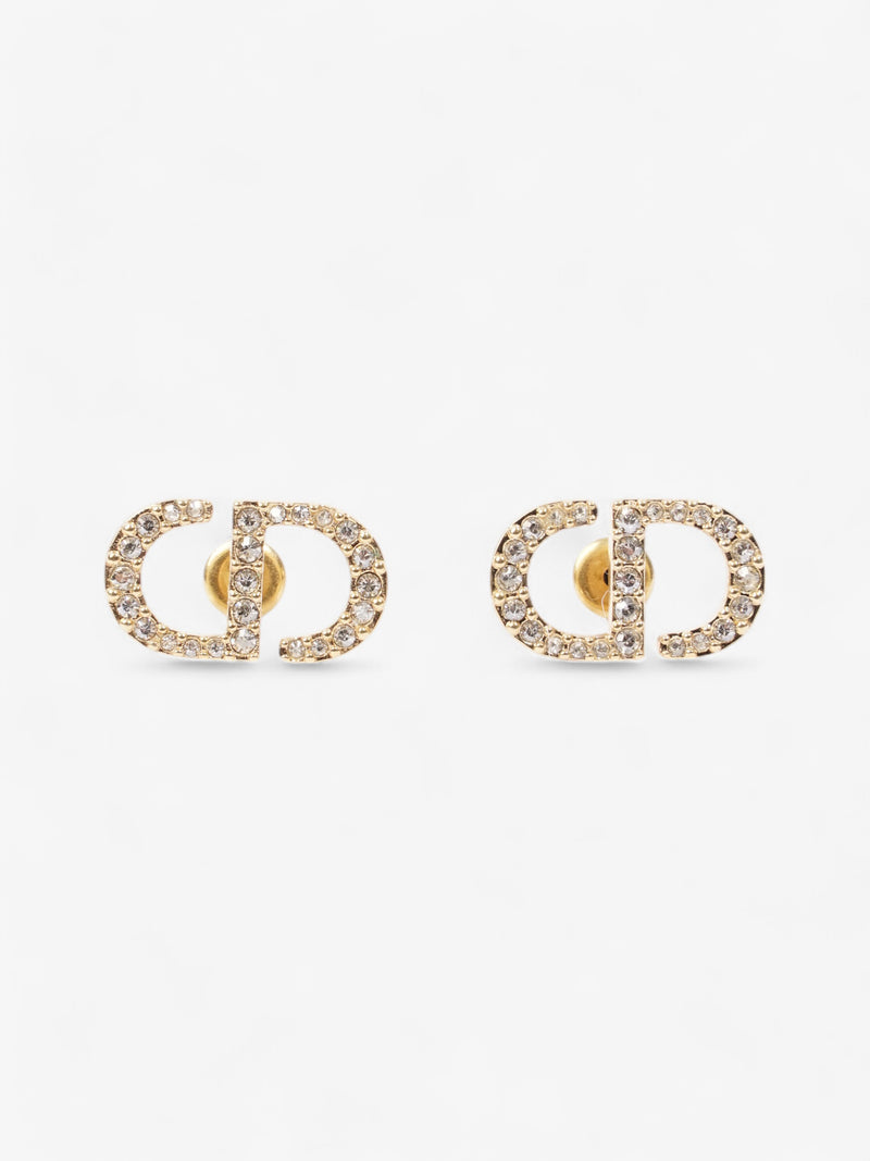  Christian Dior CD Earrings Gold / White Base Metal