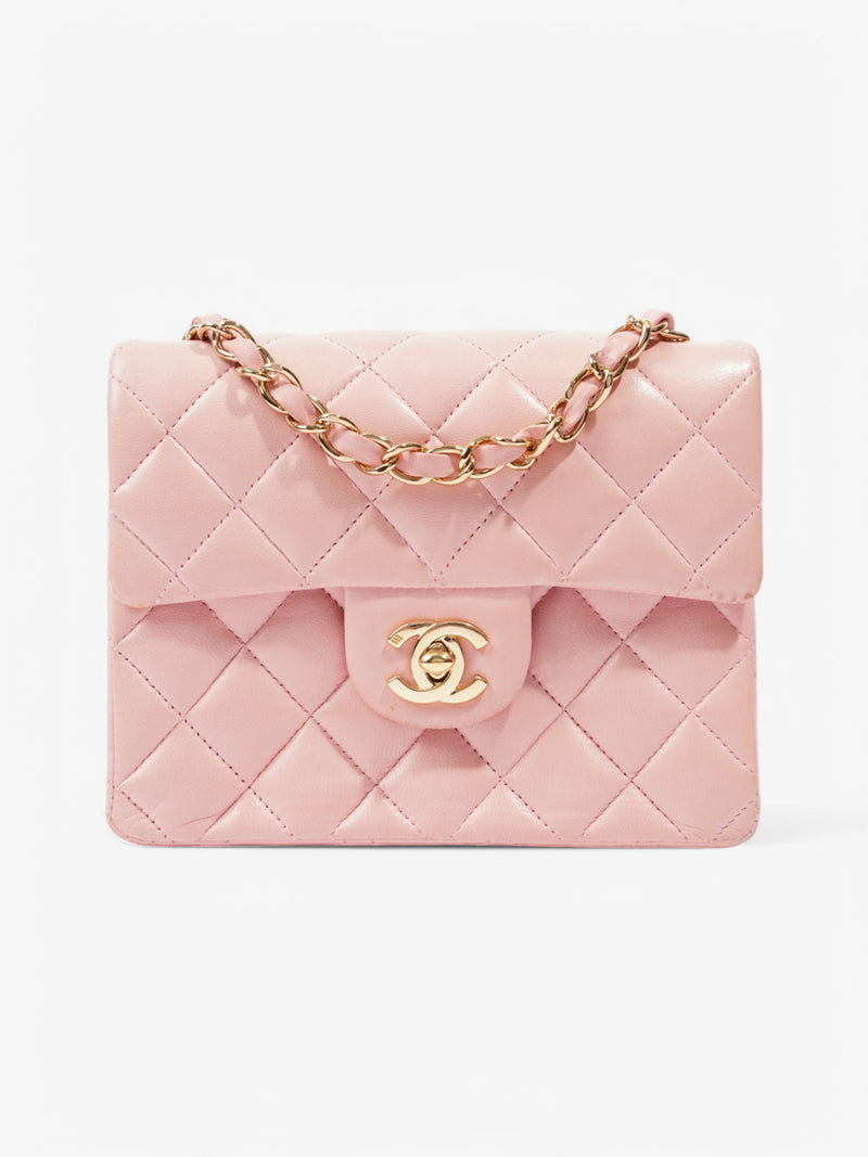  Chanel Classic Flap Square Mini Pink Lambskin Leather