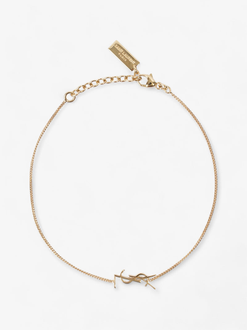  Saint Laurent YSL Chain Bracelet Gold Brass Large