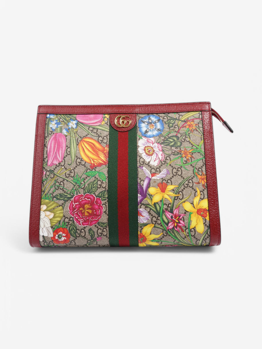 Gucci Toiletry Pouch Floral Coated Canvas Image 1