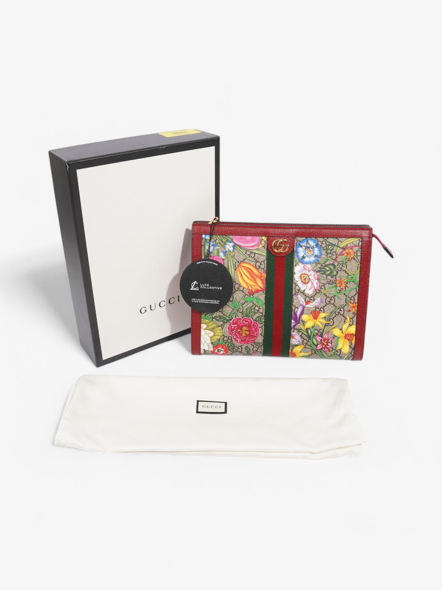Gucci Toiletry Pouch Floral Coated Canvas Image 8