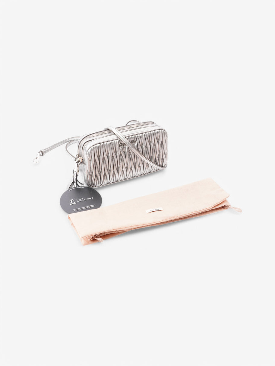 Miu Miu Matalasse Silver Leather Image 10