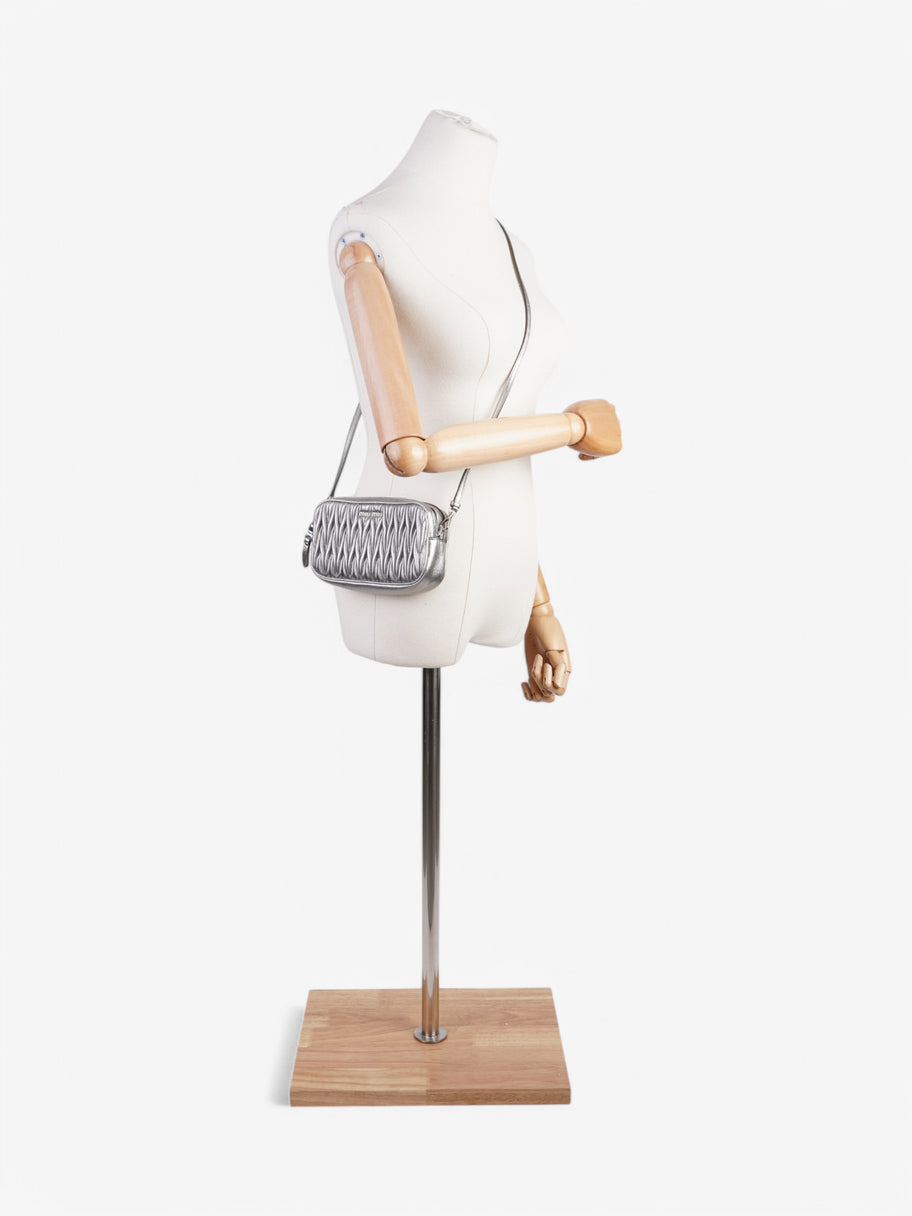 Miu Miu Matalasse Silver Leather Image 2
