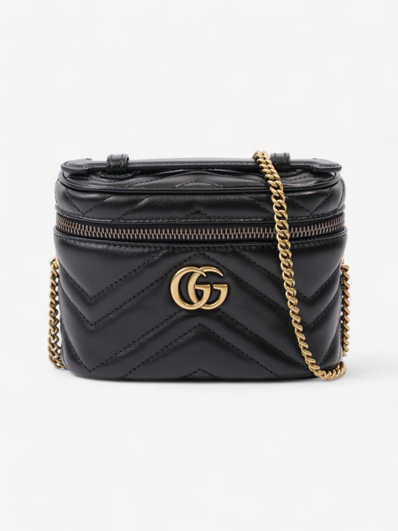  Gucci GG Marmont Vanity Black Matelasse Leather Mini