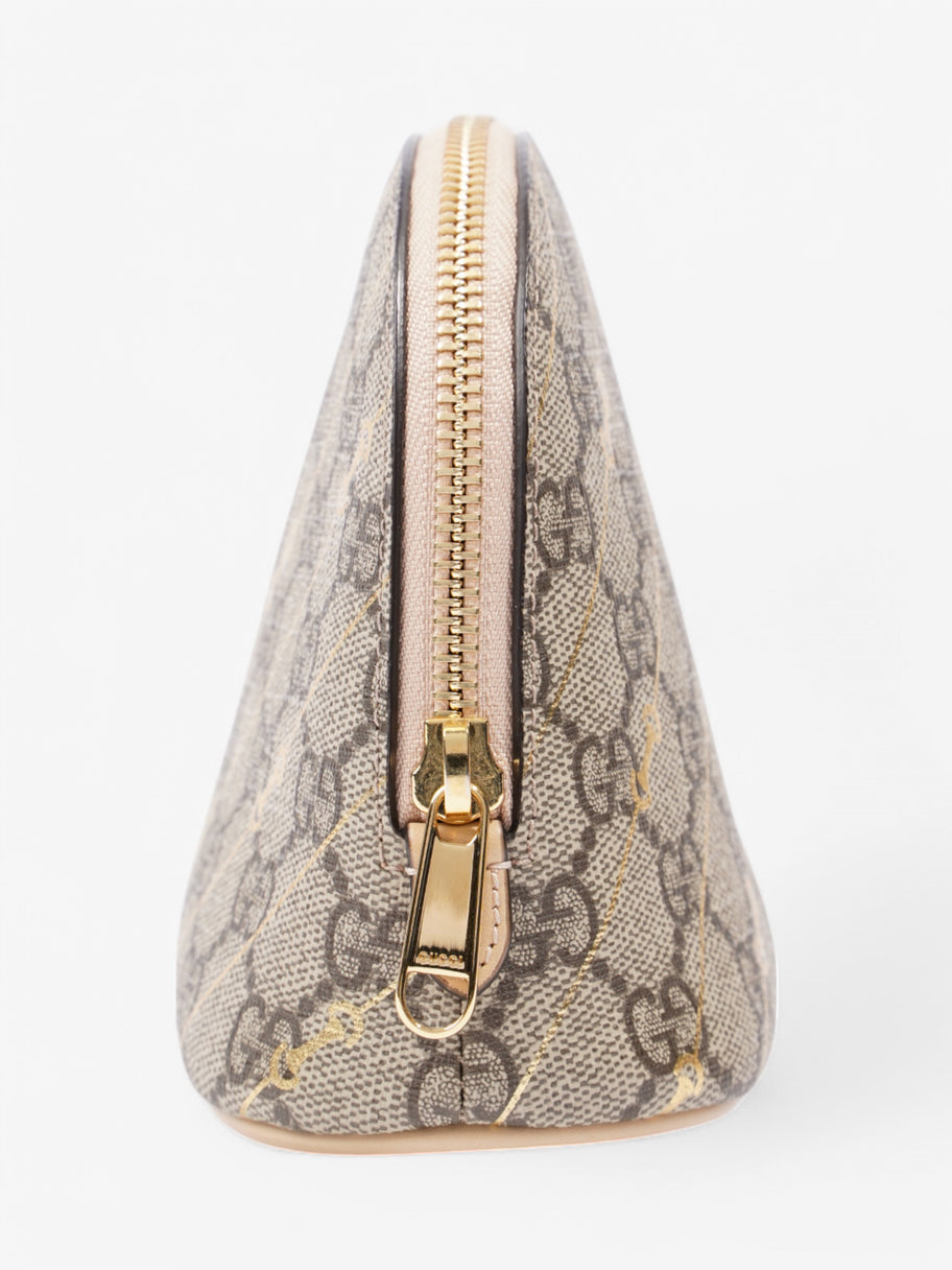 Gucci GG Horsebit Cosmetic Beige  / Gold Coated Canvas Small Image 2