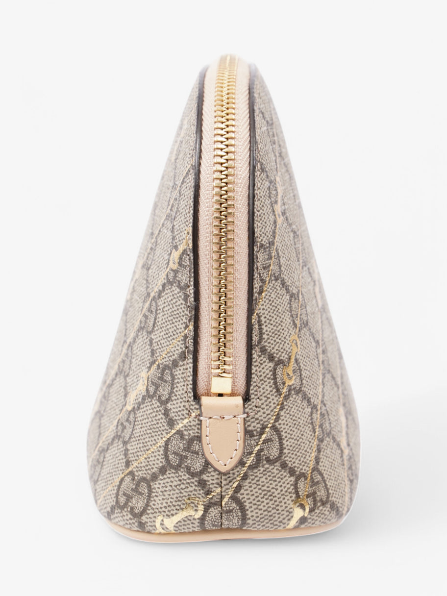 Gucci GG Horsebit Cosmetic Beige  / Gold Coated Canvas Small Image 4