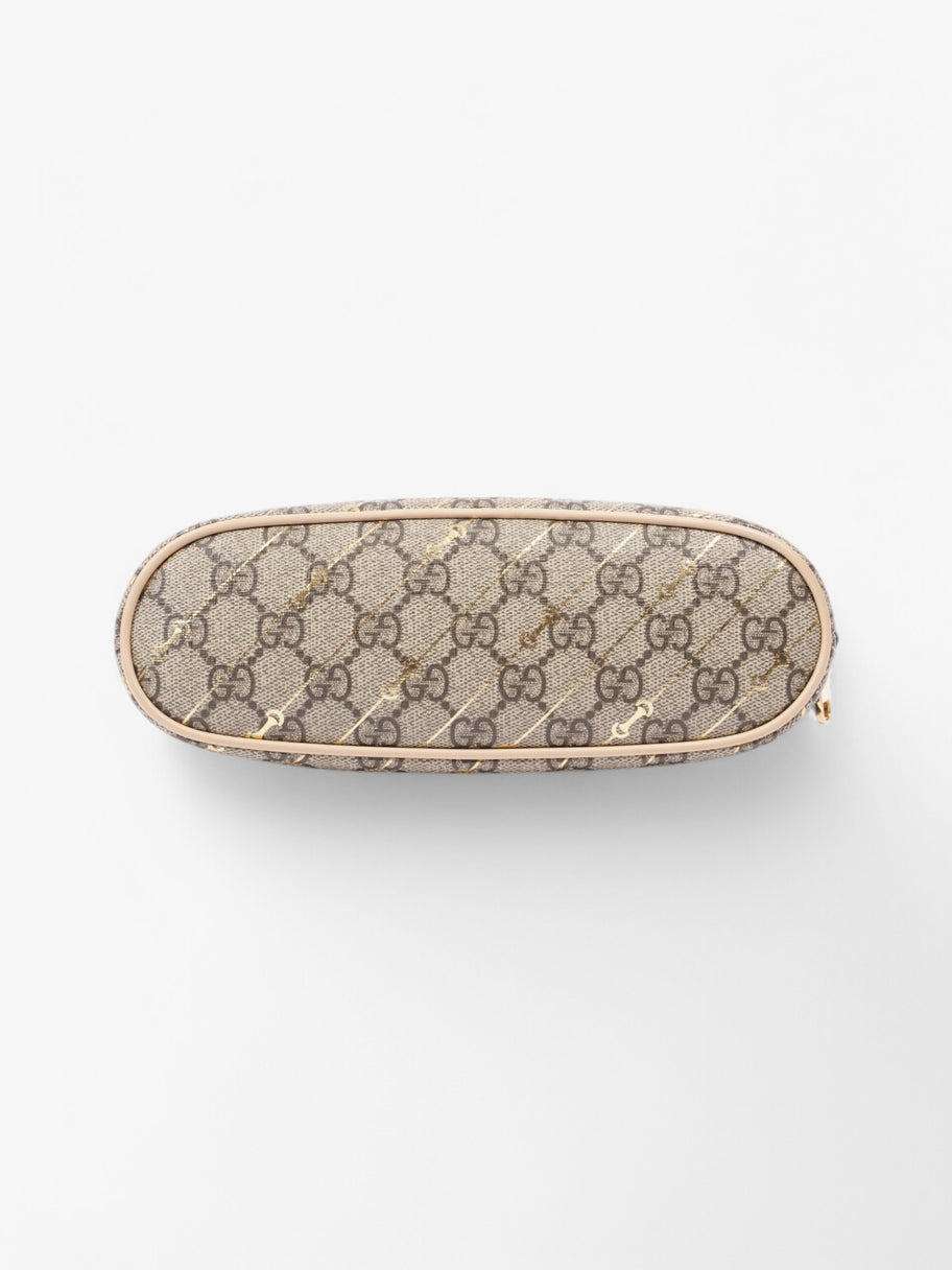 Gucci GG Horsebit Cosmetic Beige  / Gold Coated Canvas Small Image 5