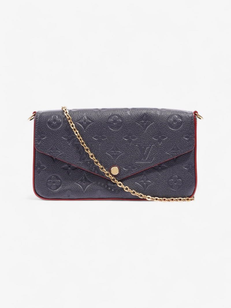  Louis Vuitton Pochette Felicie Monogram Empreinte / Navy Blue Empreinte Leather