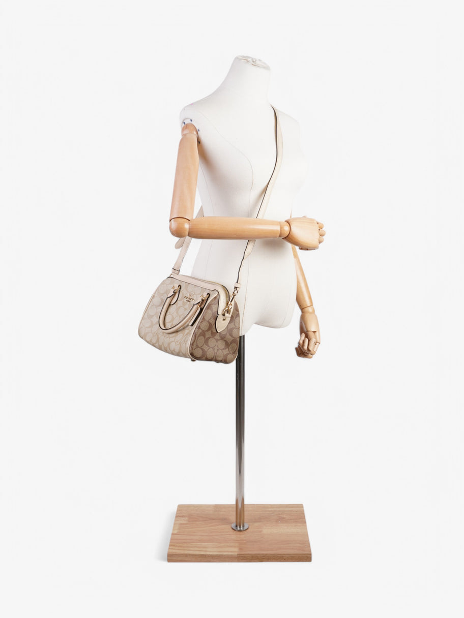 Coach Rowan Satchel Bag  Beige  / Brown Coated Canvas Image 2