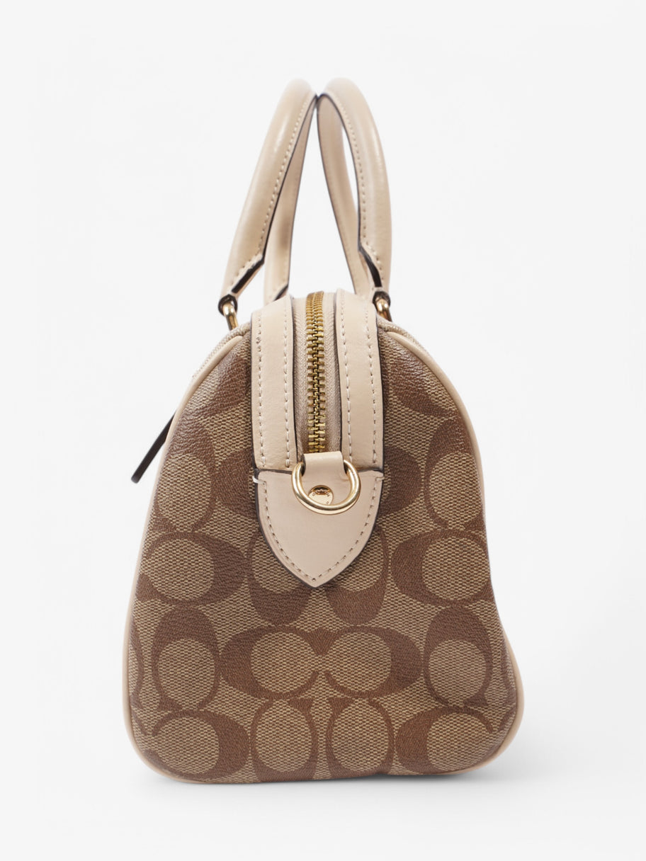 Coach Rowan Satchel Bag  Beige  / Brown Coated Canvas Image 3