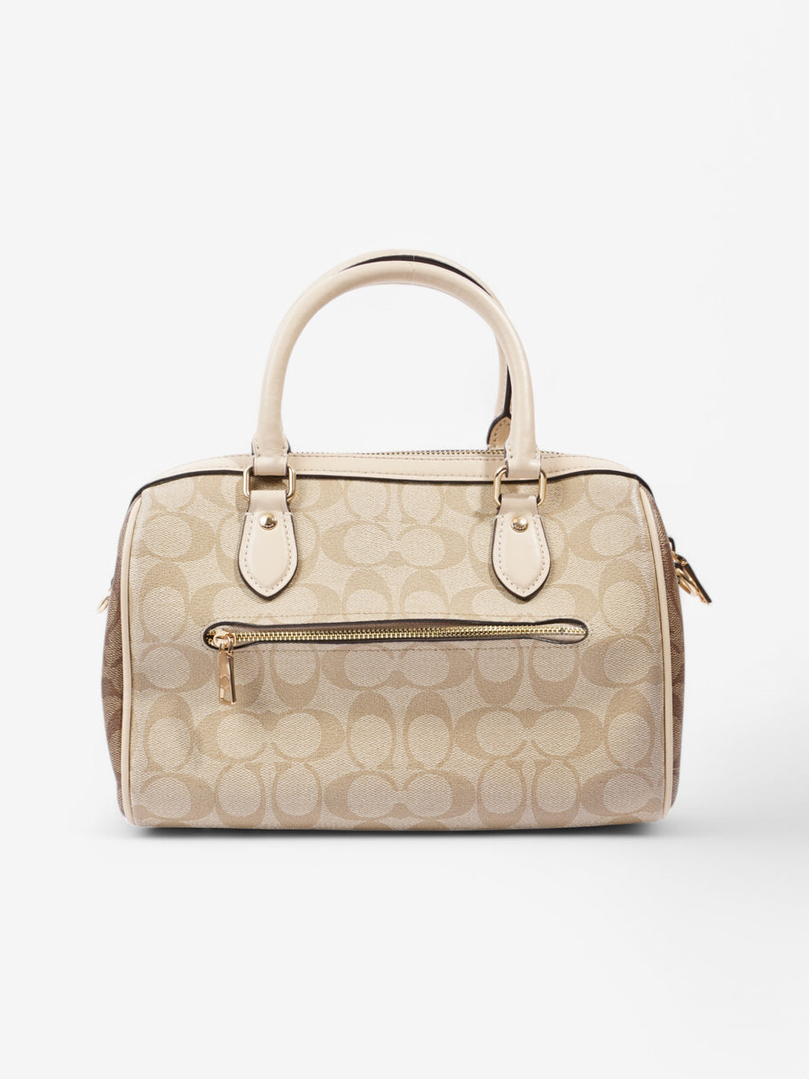 Coach Rowan Satchel Bag  Beige  / Brown Coated Canvas Image 4