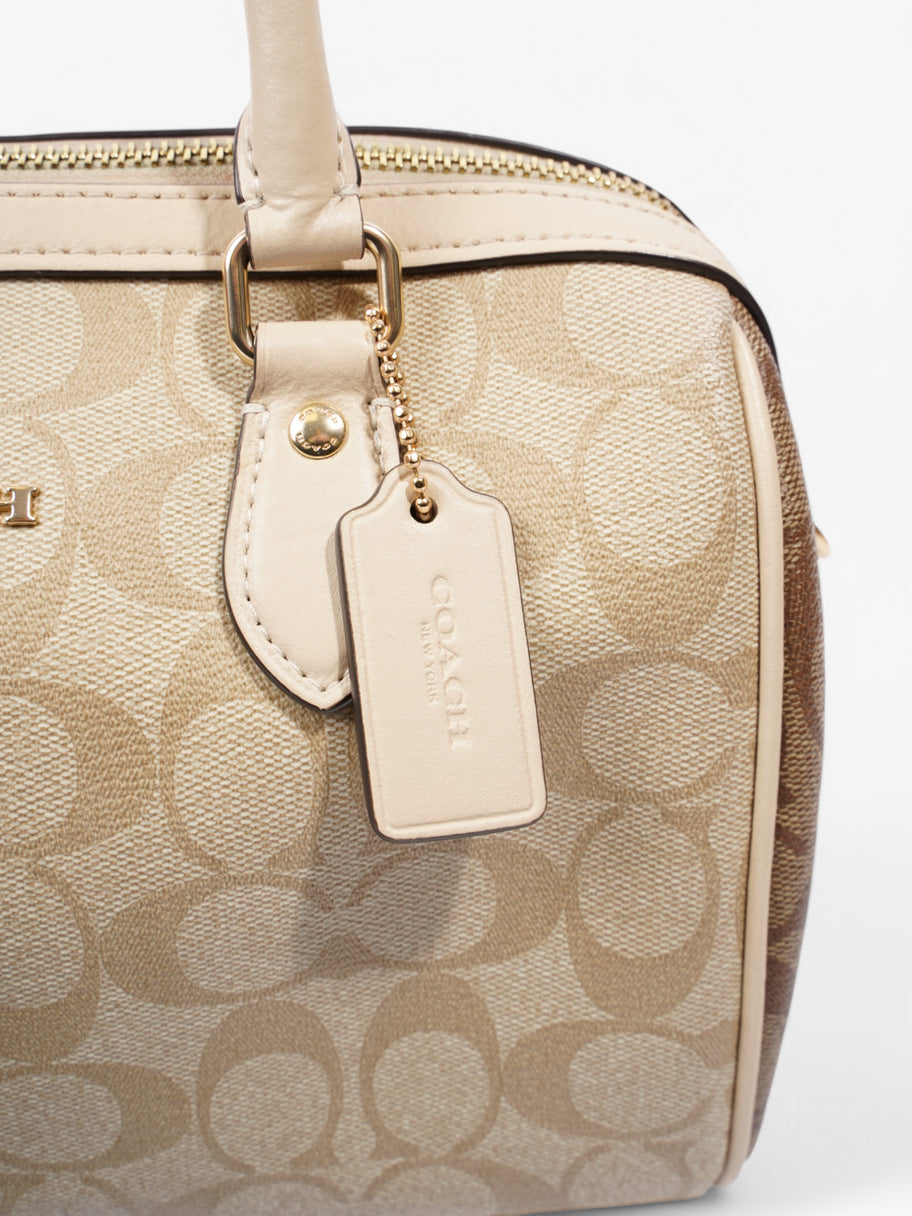 Coach Rowan Satchel Bag  Beige  / Brown Coated Canvas Image 7