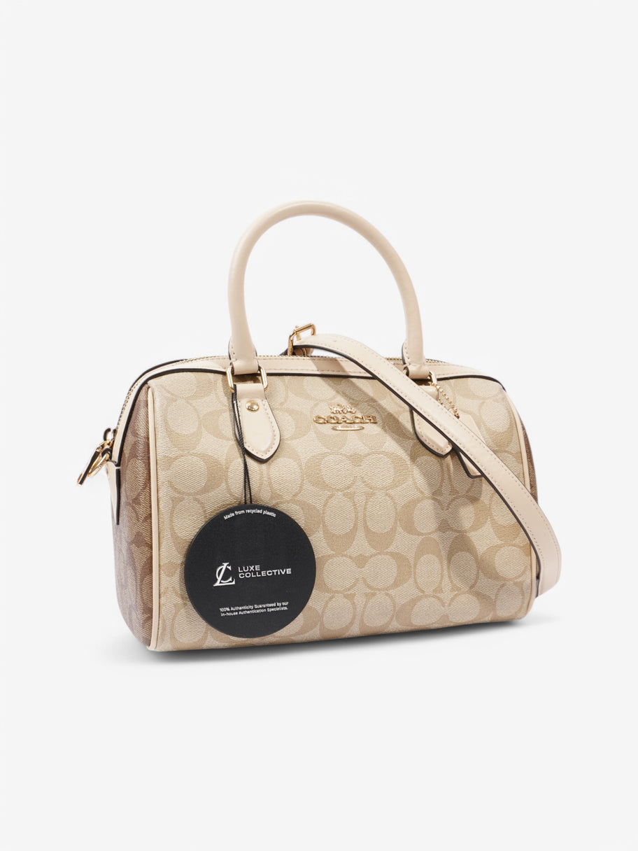 Coach Rowan Satchel Bag  Beige  / Brown Coated Canvas Image 9