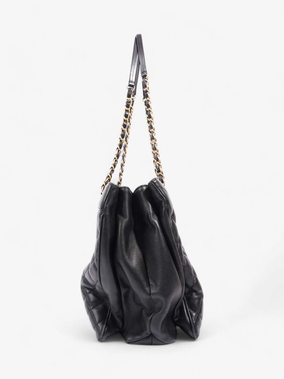 Chanel Shopping Bag Black Lambskin Leather Large Image 3