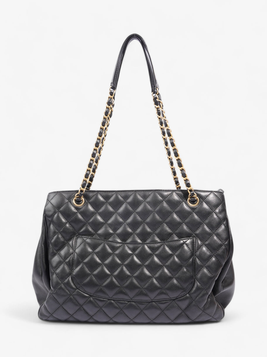 Chanel Shopping Bag Black Lambskin Leather Large Image 4