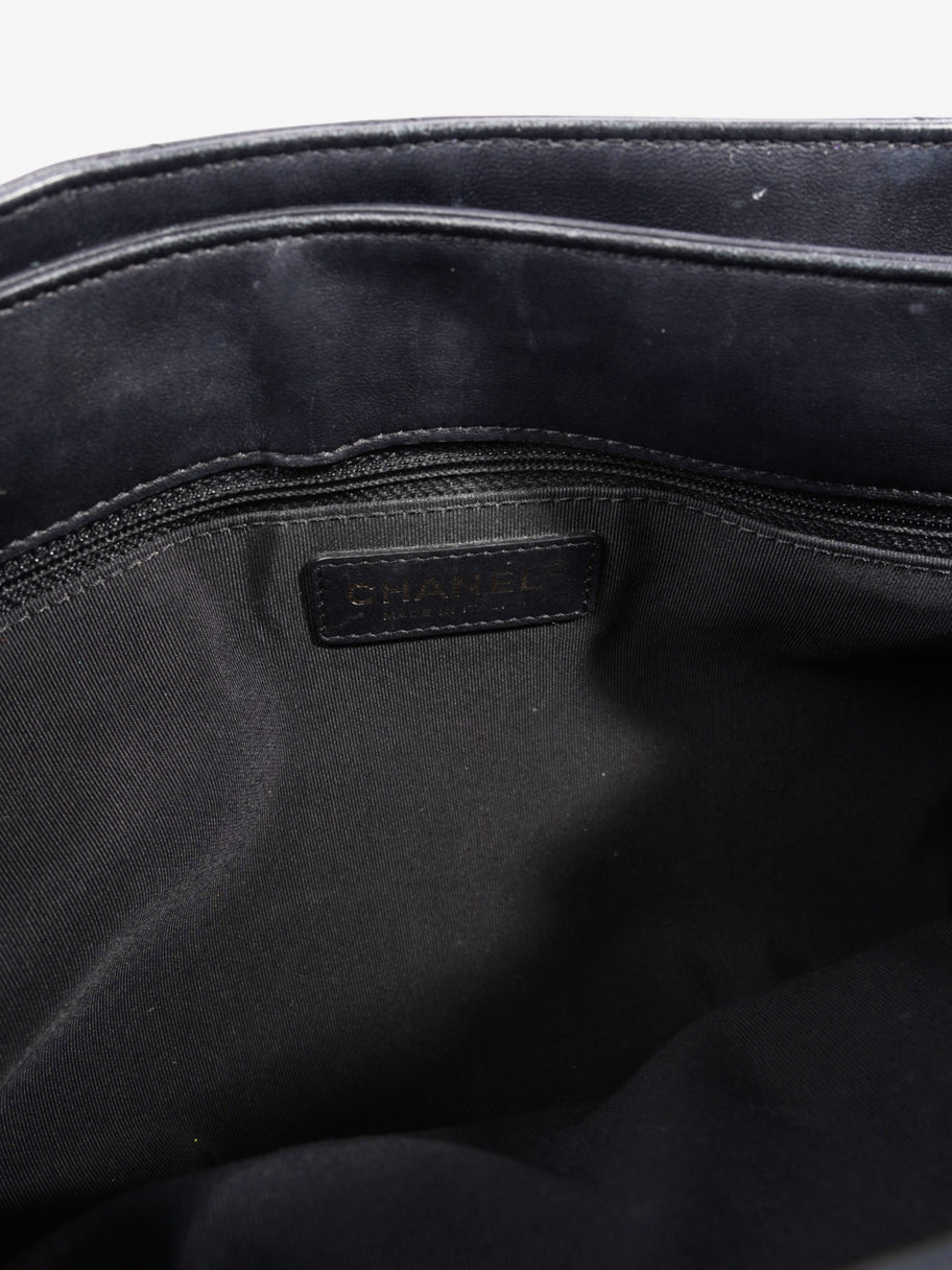 Chanel Shopping Bag Black Lambskin Leather Large Image 8