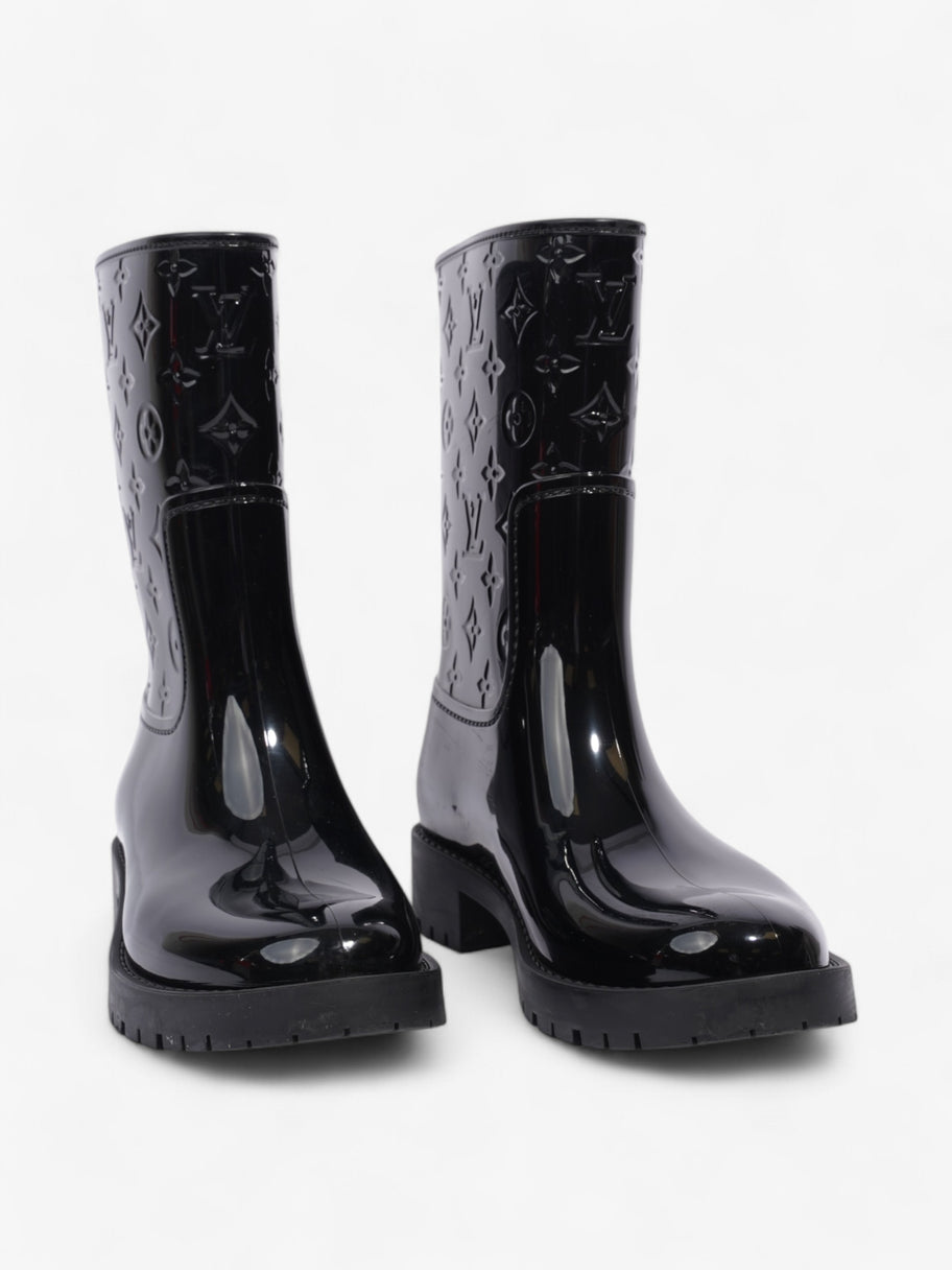 Louis Vuitton Drops Flat Half Boots Black Rubber EU 38 UK 5 Image 2