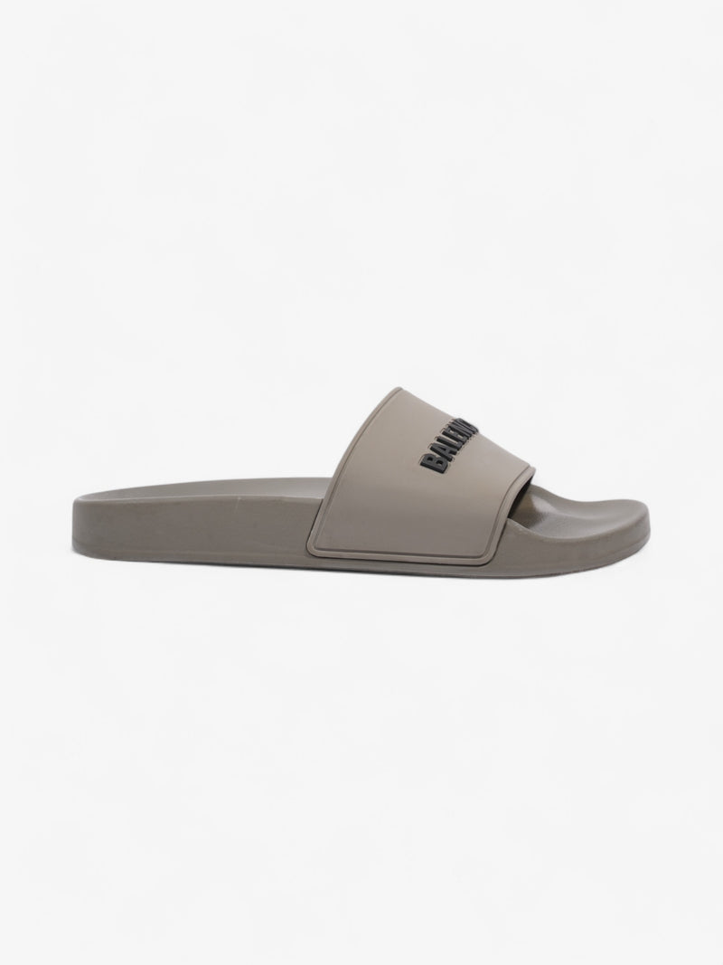  Balenciaga Pool Logo Slides Grey / Black Rubber EU 37 UK 4