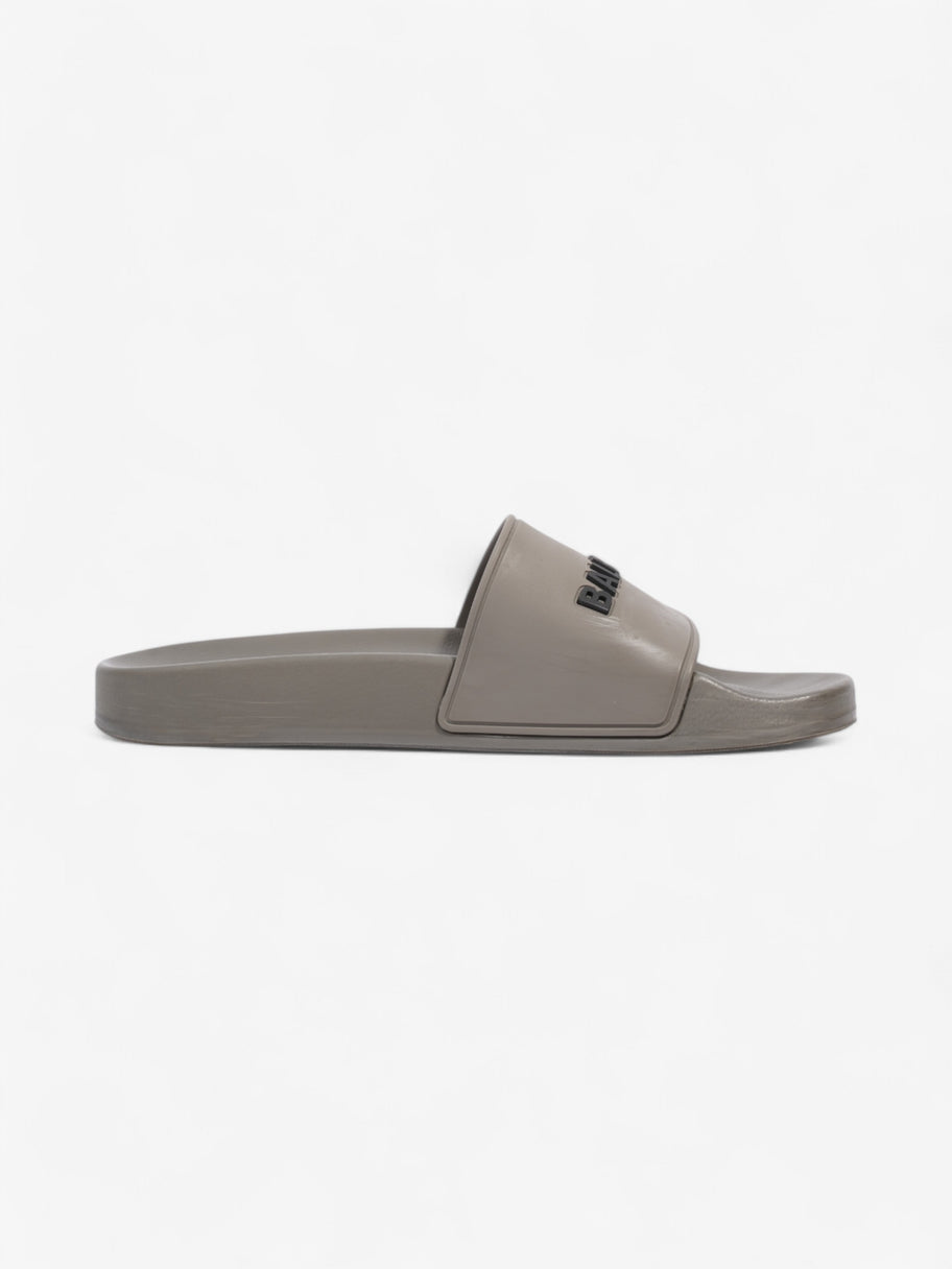 Balenciaga Pool Logo Slides Grey / Black Rubber EU 37 UK 4 Image 4