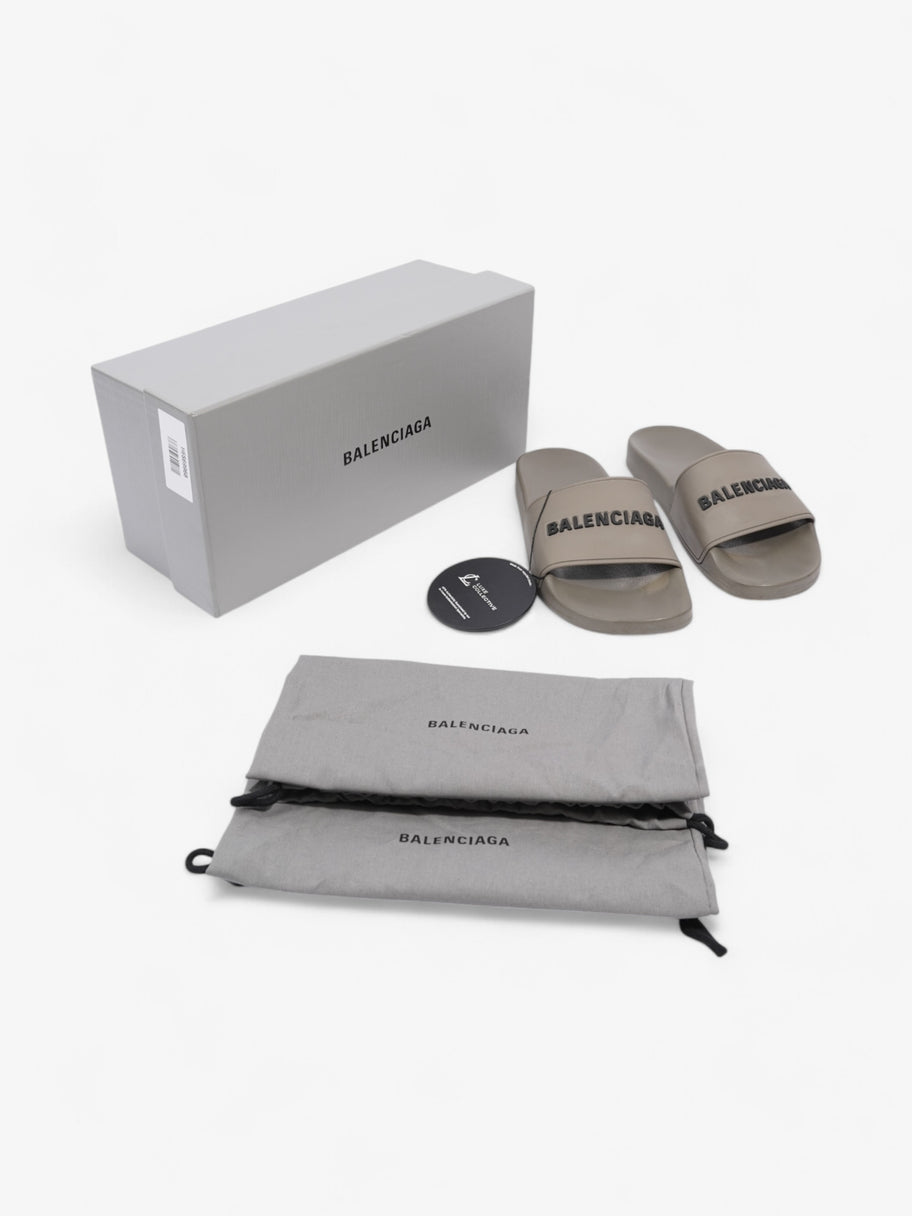 Balenciaga Pool Logo Slides Grey / Black Rubber EU 37 UK 4 Image 8
