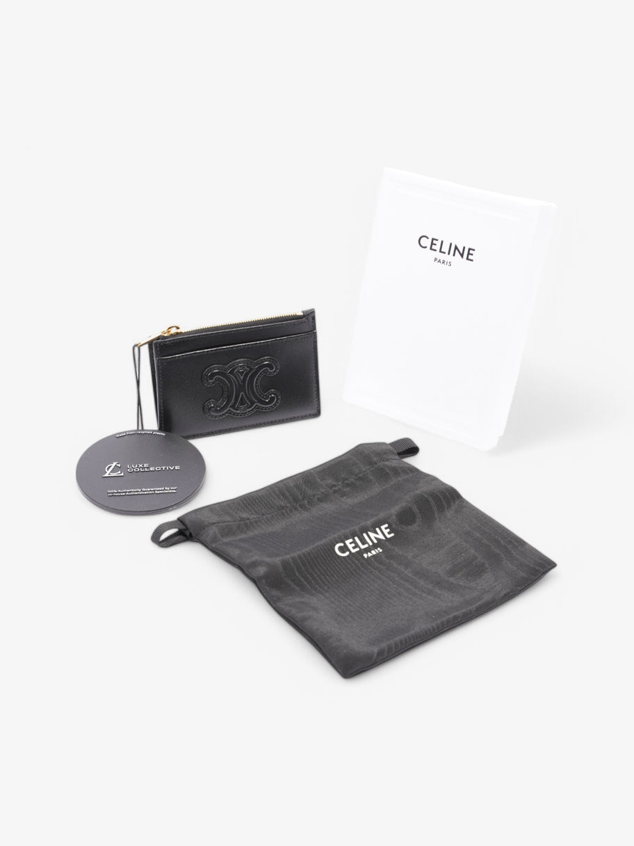 Celine Zipped Card Holder Black Calfskin Leather Image 5