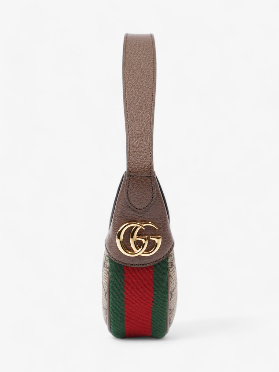 Gucci Ophidia GG Mini Beige And Ebony GG Supreme / Green And Red Web Coated Canvas Image 5