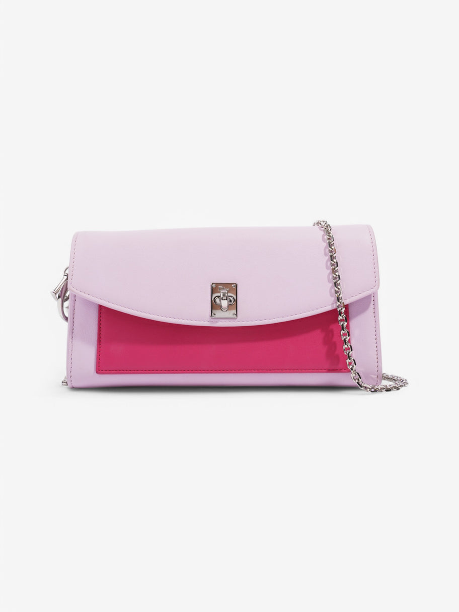 Christian Dior Tricolour Wallet on Chain Pink / Lilac Calfskin Leather Image 1