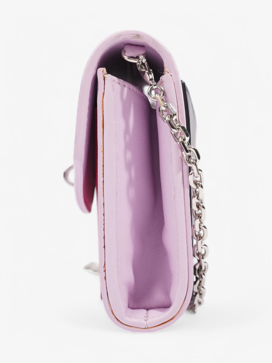 Christian Dior Tricolour Wallet on Chain Pink / Lilac Calfskin Leather Image 3