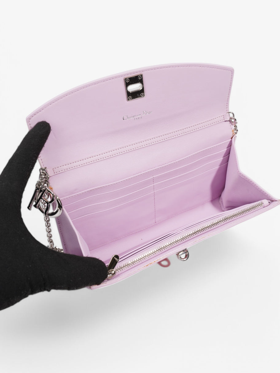 Christian Dior Tricolour Wallet on Chain Pink / Lilac Calfskin Leather Image 7