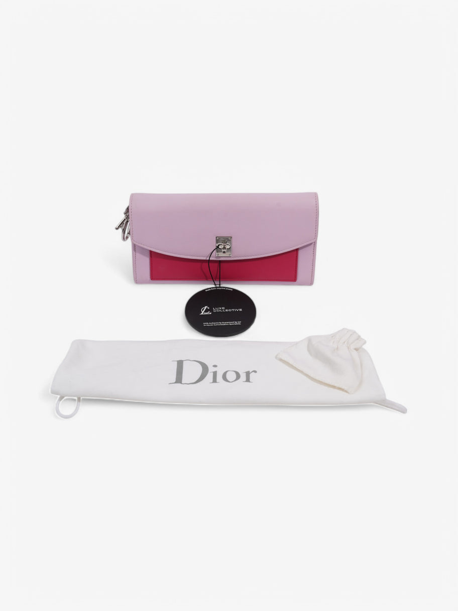 Christian Dior Tricolour Wallet on Chain Pink / Lilac Calfskin Leather Image 8
