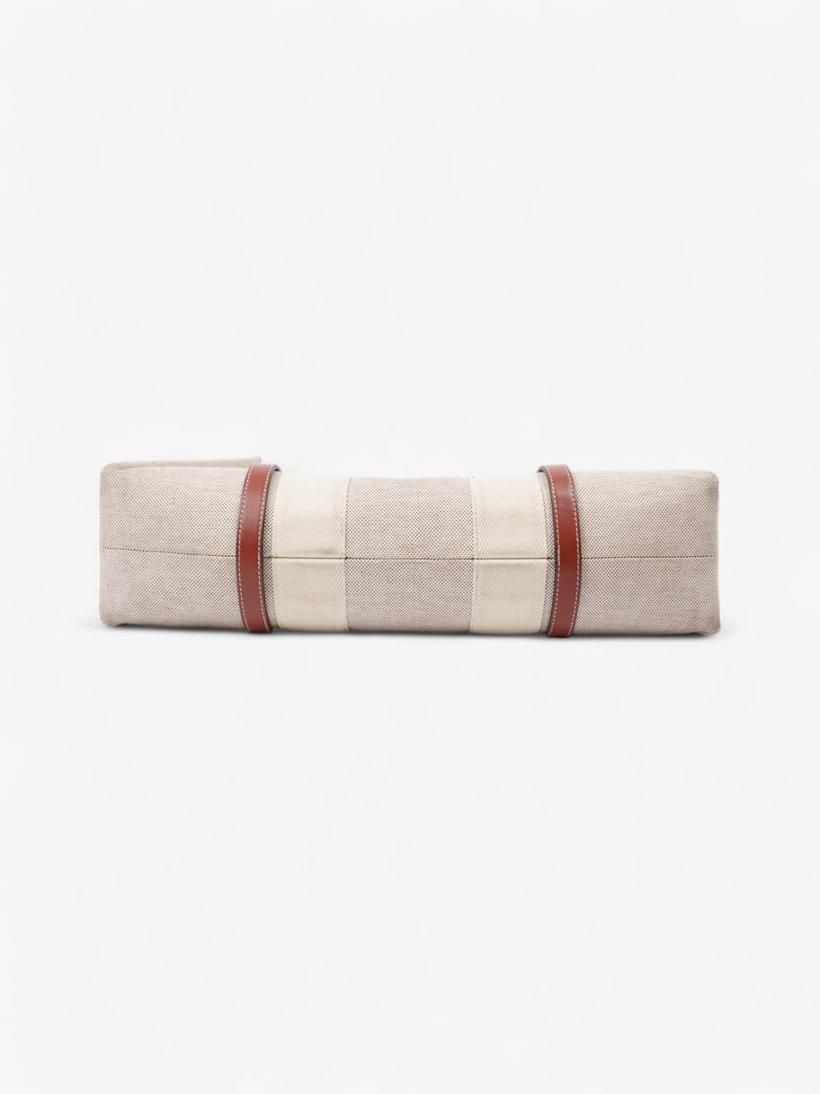 Chloe Woody Tote White / Brown Linen Large Image 6