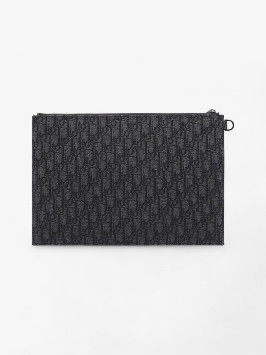 Christian Dior A4 Pouch Black Oblique Canvas Image 2