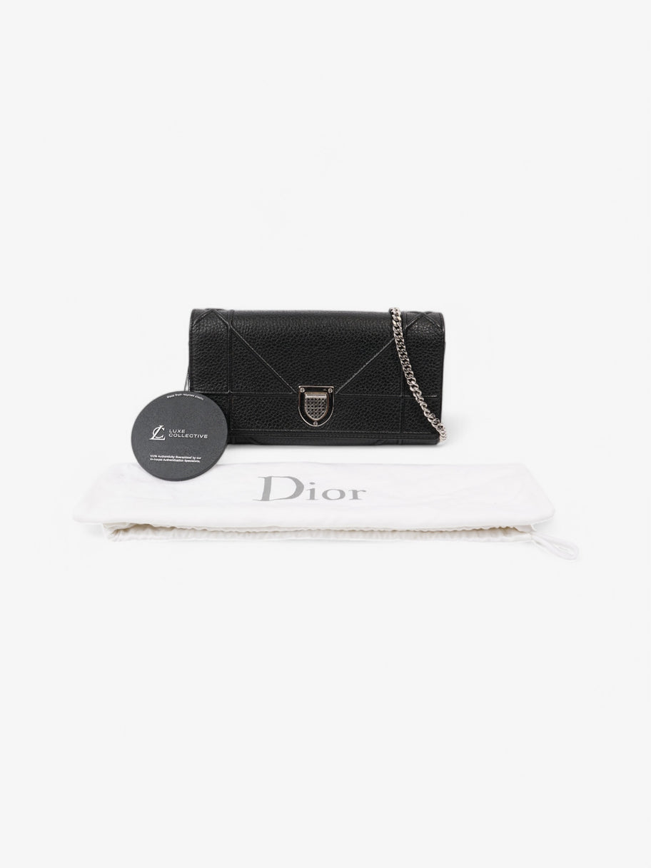 Christian Dior Diorama Wallet On Chain Black Calfskin Leather Image 10