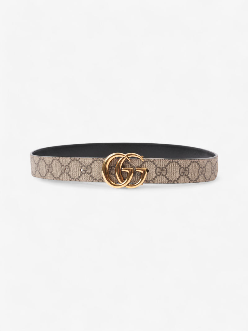  Gucci GG Marmont Reversible Belt GG Supreme / Black / Gold Canvas 90cm / 36