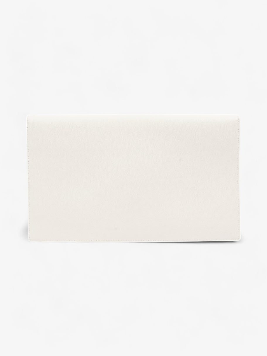 Saint Laurent Uptown Clutch White Grained Leather Medium Image 3