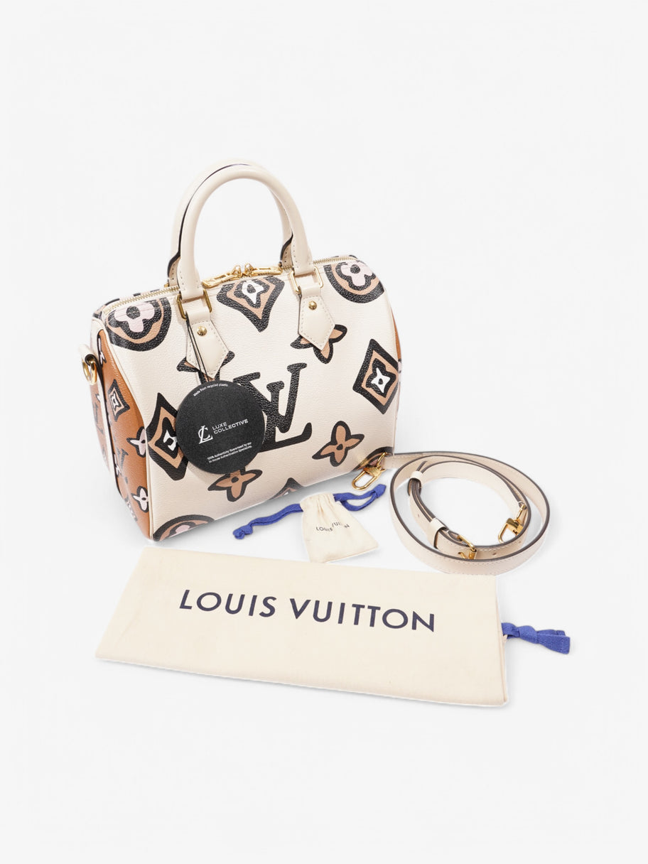 Louis Vuitton Speedy Bandouliere Cream / Brown Coated Canvas 25 Image 10
