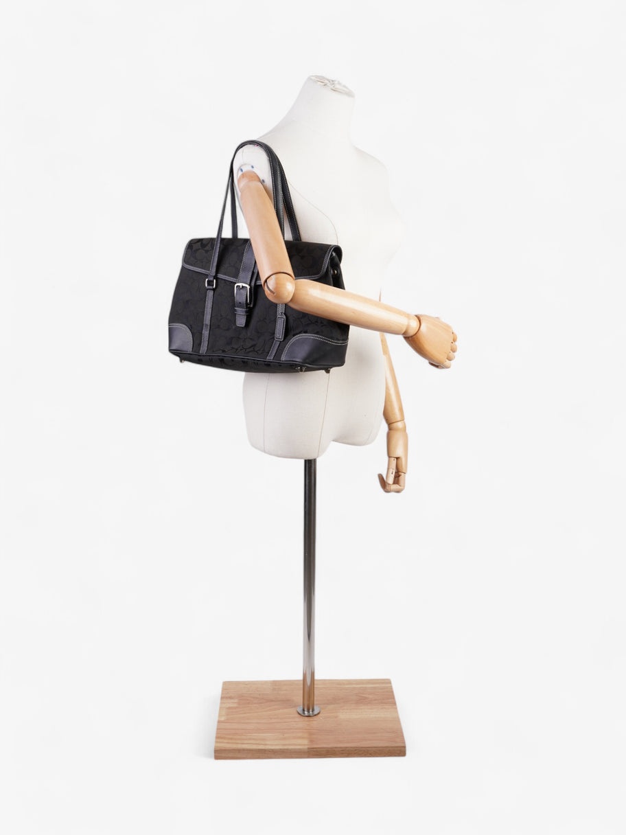Coach Classic Handbag Black Canvas Image 2