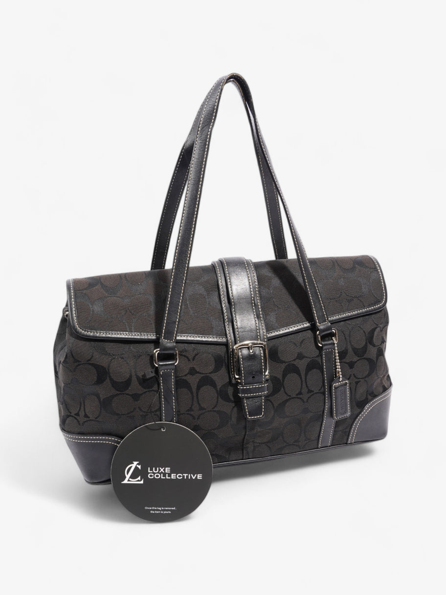 Coach Classic Handbag Black Canvas Image 10