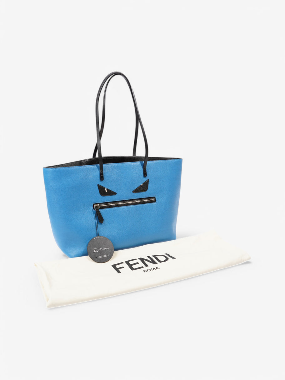 Fendi Monster Tote Blue Leather Image 11
