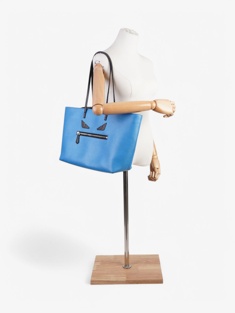 Fendi Monster Tote Blue Leather Image 2